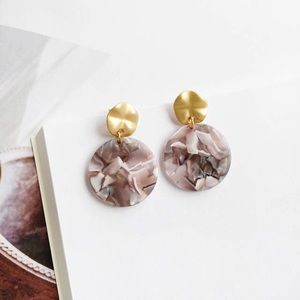 Round marble earrings